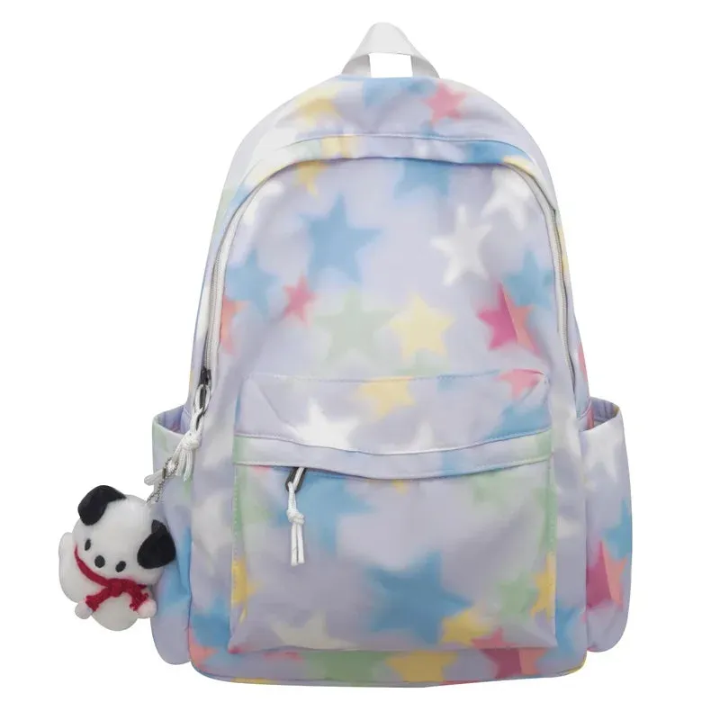 TAVIMART  -  Korean Kawaii Star Print Backpacks Ins Harajuku Sweet Girls Preppy Schoolbags Fashion Y2k Women All Match Backpack High-capacity