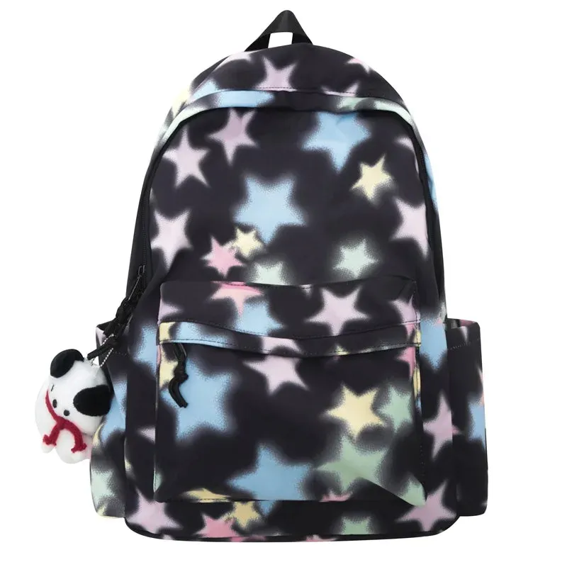 TAVIMART  -  Korean Kawaii Star Print Backpacks Ins Harajuku Sweet Girls Preppy Schoolbags Fashion Y2k Women All Match Backpack High-capacity