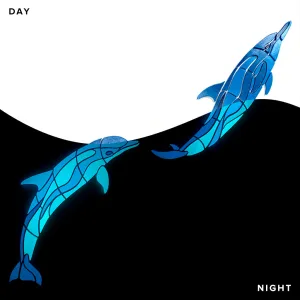 Wave Dolphins, Right - Glow in the Dark Pool Mosaics