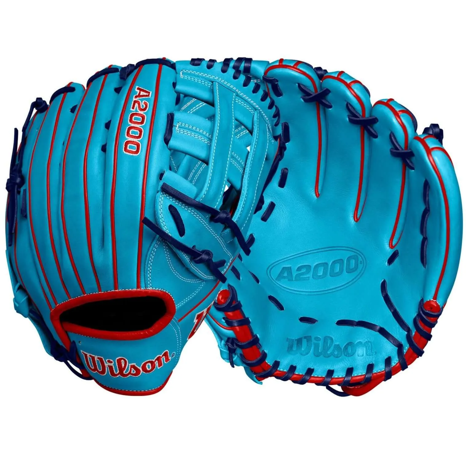 Wilson Fall 2024 A2000 1750 Outfield Baseball Glove Blue /Red LHT 12.5"