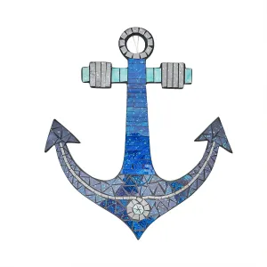 Wood Mosaic Anchor Wall Plaque