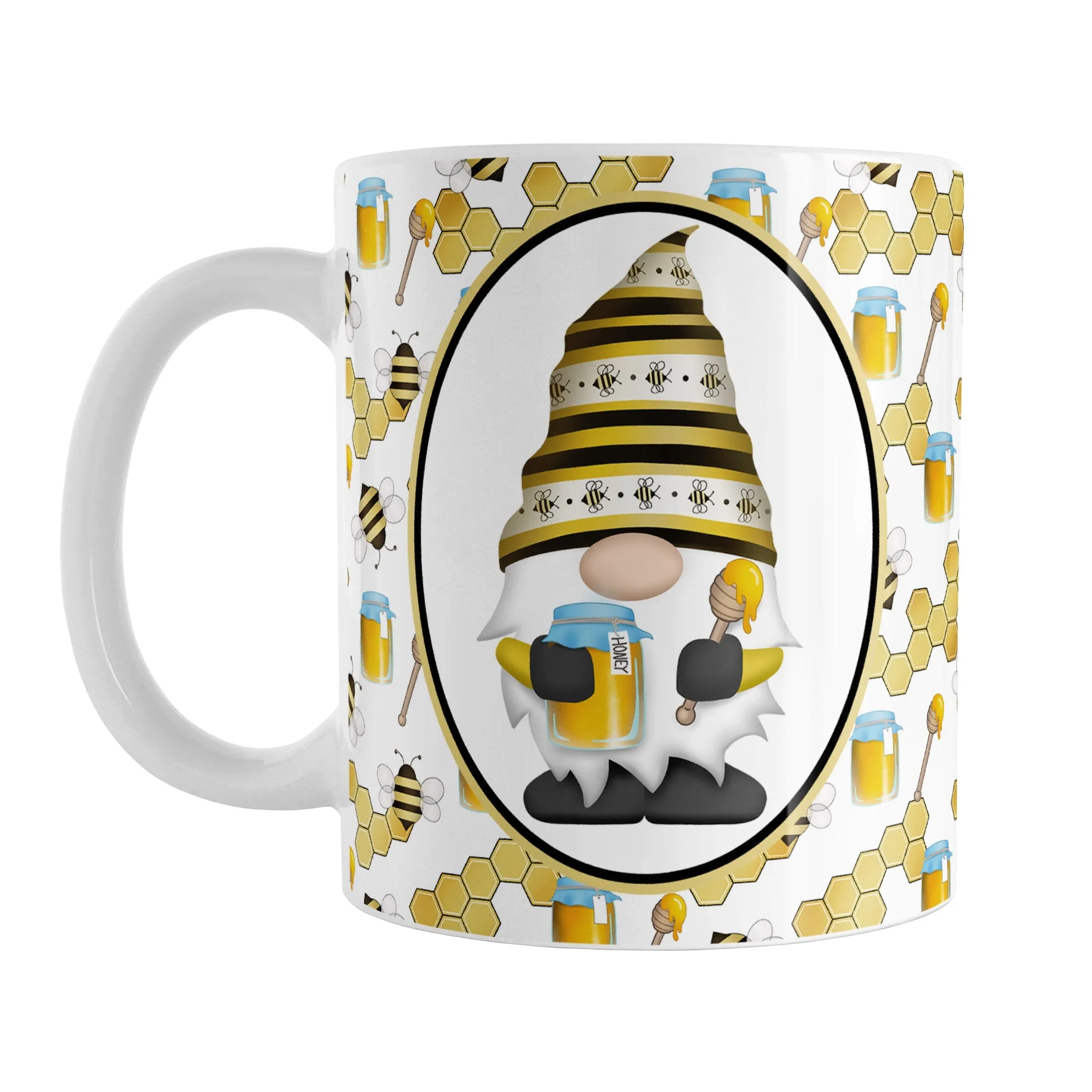 Yellow Gnome Honey Jar Bee Mug