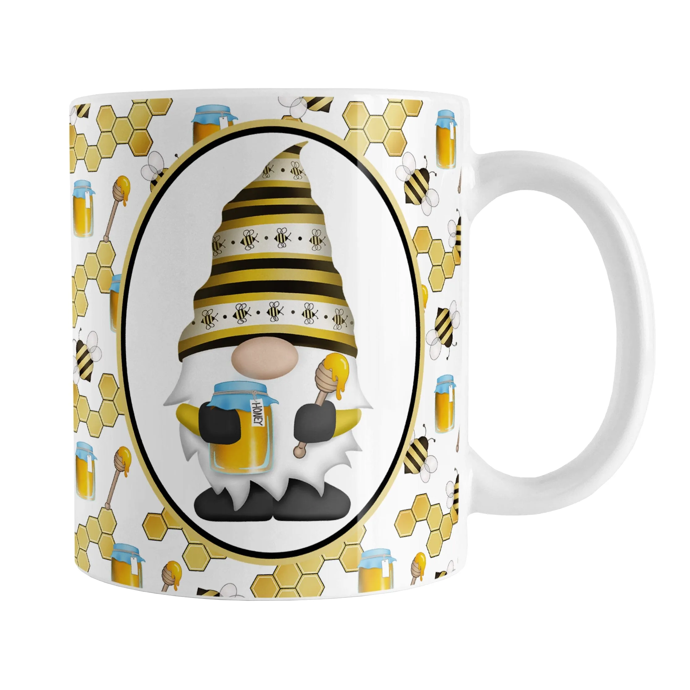 Yellow Gnome Honey Jar Bee Mug