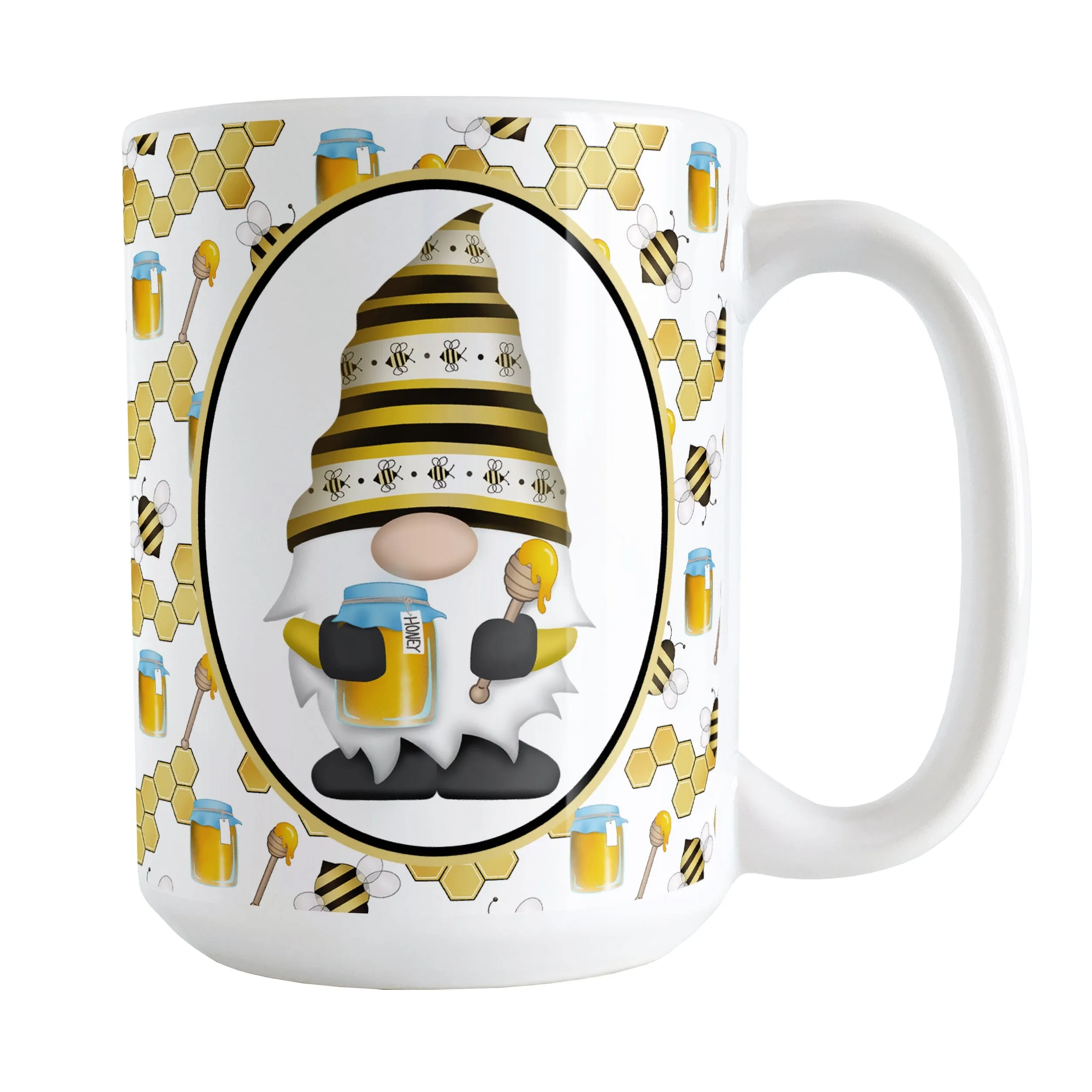 Yellow Gnome Honey Jar Bee Mug