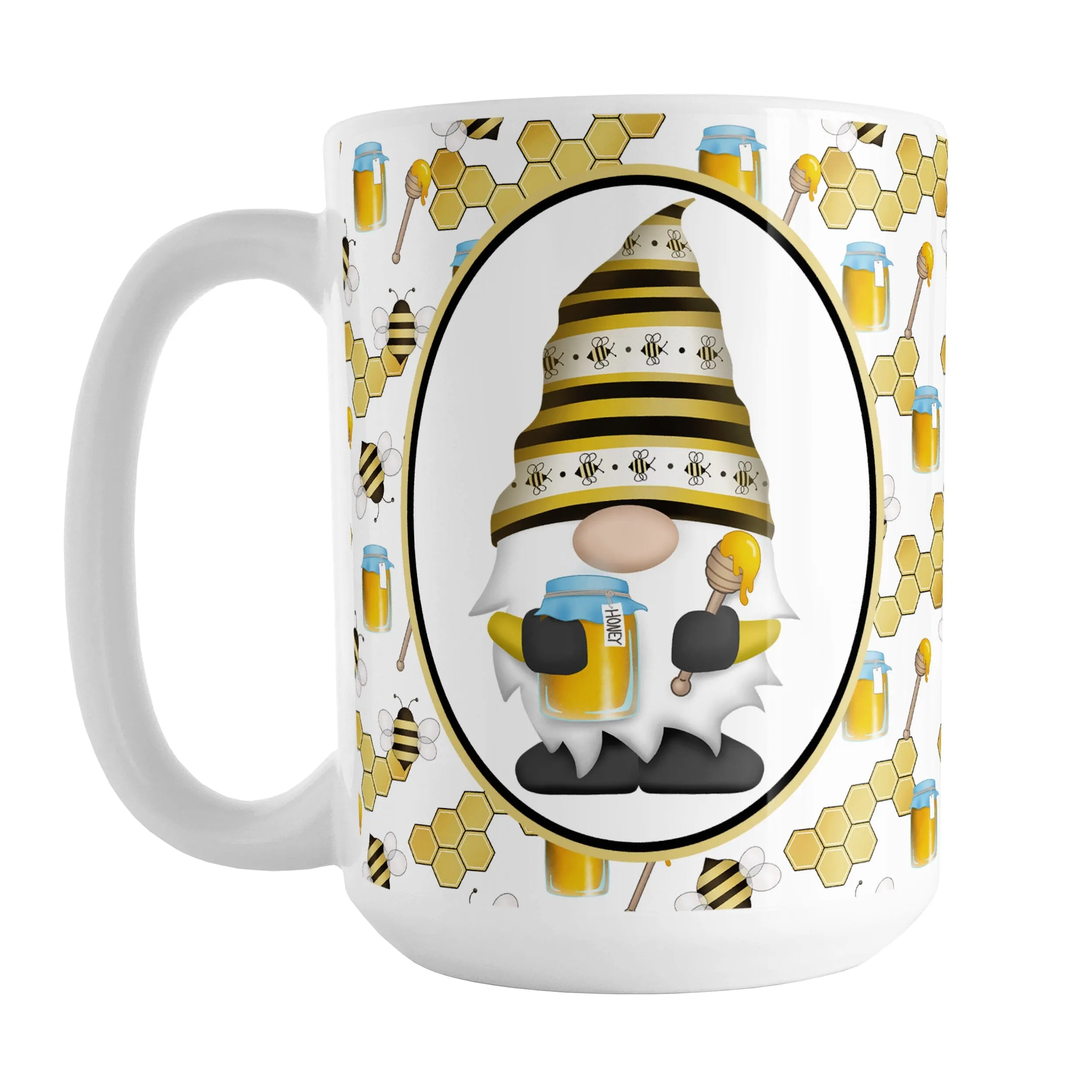 Yellow Gnome Honey Jar Bee Mug