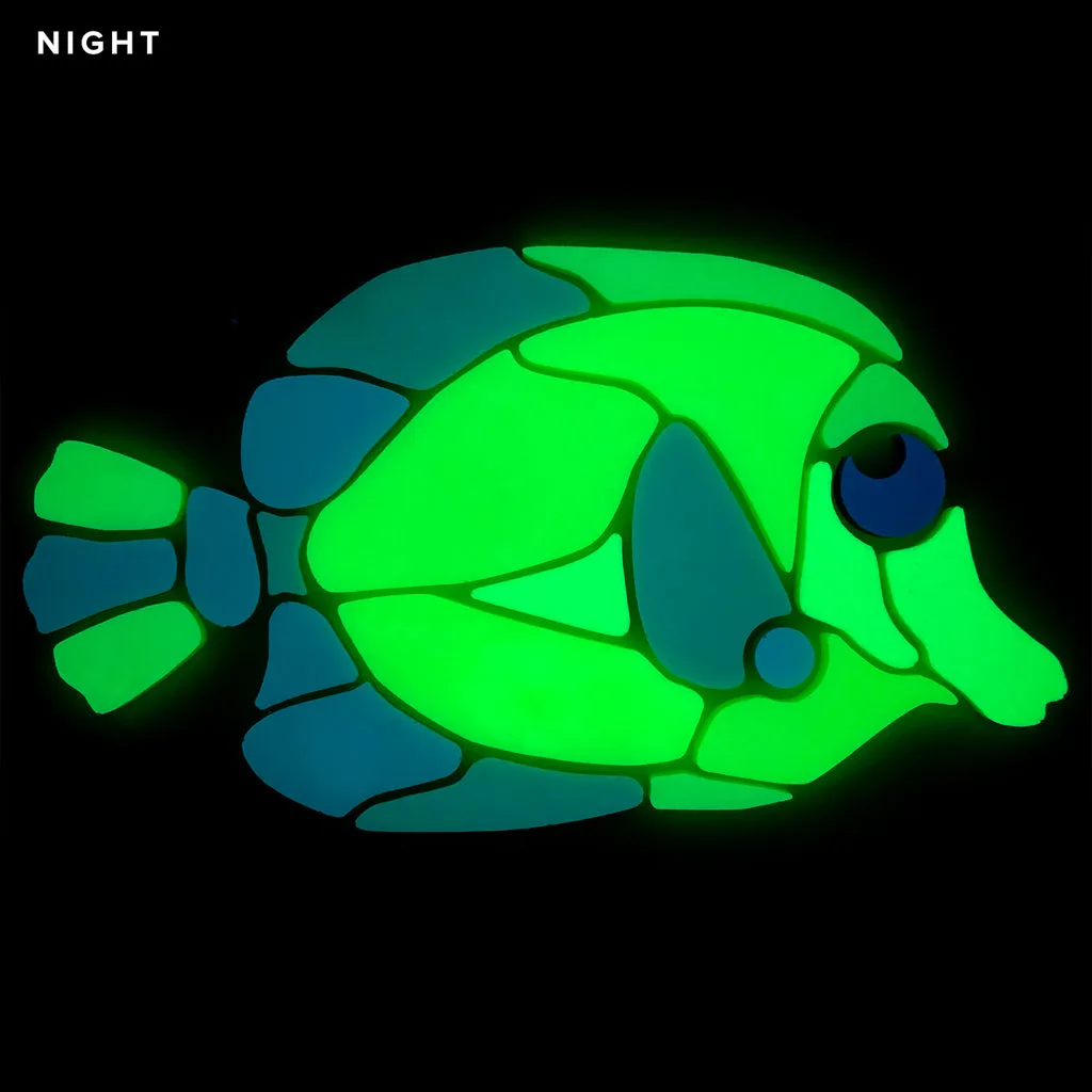 Yellow Tang - Glow in the Dark Pool Mosaic