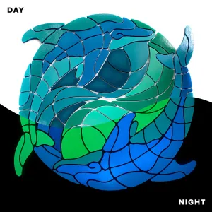 Ying Yang Dolphin Medallion - Glow in the Dark Pool Mosaic